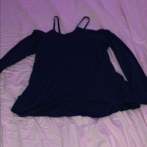 Blue off the shoulder casual top